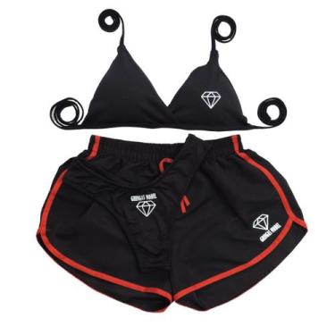 Imagem de Conjunto Biquíni Asa Delta Refletivo + Short - GRINGAS MODEL, Preto, Ú