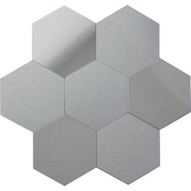 Imagem de Pastilha Autoadesiva AL1017 - METAL ALUMINIO 29x30cm - Glass Mosaic