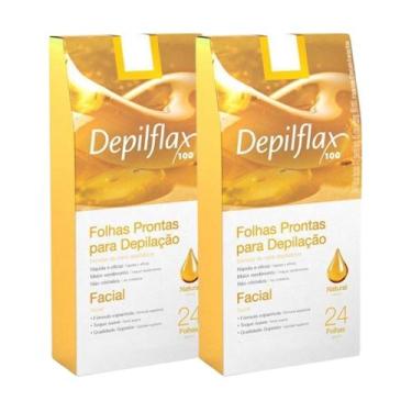 Imagem de Kit 2 Caixas Folhas Prontas Cera Depilatória Depilação Facial Depilfla