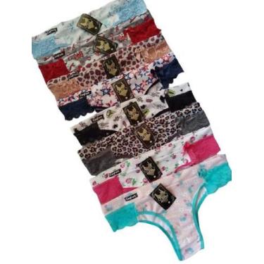 Imagem de Calcinha,tanga Carine,microfibra,renda,forro em algodão - MDJ, GG