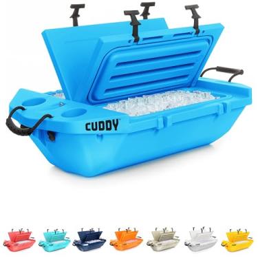 Imagem de Cuddy Cooler flutuante e recipiente de armazenamento a seco – 40 QT – Design anfíbio de casca dura – azul gelo