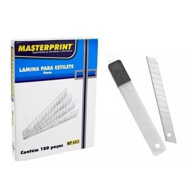 Imagem de 100 Peças Lâmina Estilete 9mm Masterprint Segmentadas em Aço