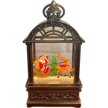 Imagem de Globo de Neve Natal Natalino Lamparina Musical Luminaria Papai Noel Arvore Rena