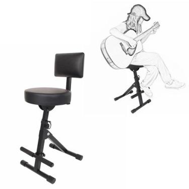 Imagem de Banco, Banqueta C/Apoio Suporte P/Violão, Guitarra, Baixo - Aj Som Ace