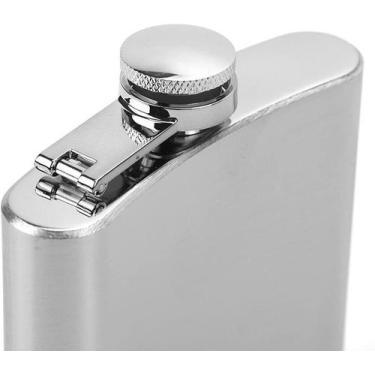 Imagem de Cantil De Bolso Porta Bebida Aço Inox Whisky Vodka Rum 7oz - BEL