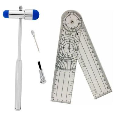 Imagem de Kit Fisioterapia Goniômetro Grande E Martelo De Buck