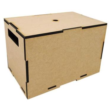 Imagem de Kit 3 Caixa Organizadora Retangular de Encaixe Para Empilhar Com Alça 