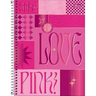Imagem de Tilibra - Caderno Espiral Capa Dura Universitário Connect 1 Matéria Love Pink 80 Folhas - Retângulos com Tons de Rosa