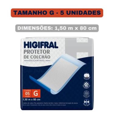 Imagem de Protetor de Colchão Lençol Absorvente Higifral Tamanhos M e G, G