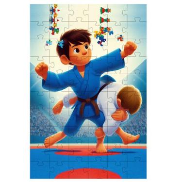 Imagem de Quebra-Cabeça Esportes Judô de 60 peças Educativo e Cognitivo - Reidop