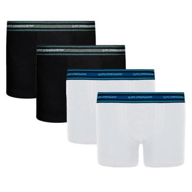 Imagem de Kit 4 Cueca Boxer Box Lupo Infantil Kids Algodão Original, Preto com b