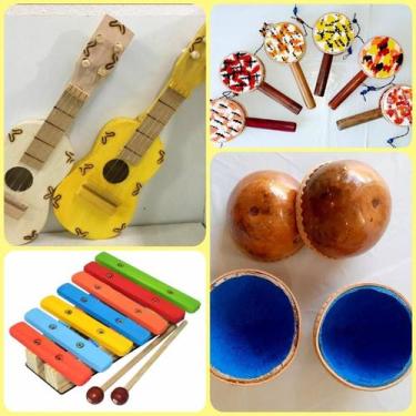 Imagem de Kit de Instrumentos Musicais Infantis Montessori - Brinque E Leia