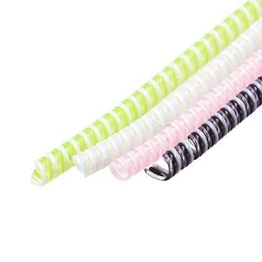 Imagem de uxcell Protetor de cabo espiral para cabo USB 12 cm cada, rosa, branco, verde, preto