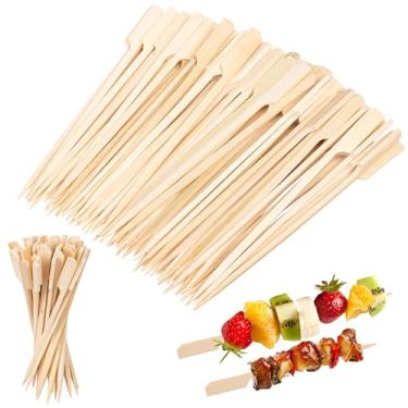 Imagem de ANTETOK Espetos de Bambu de 6" para Aperitivos, 100 Peças de Palitos de Bambu, Espetos de Aperitivo de Madeira para Espetinhos de Frutas, Palitos de Bambu Largos E Planos para Coquetéis, Lanches de Ch