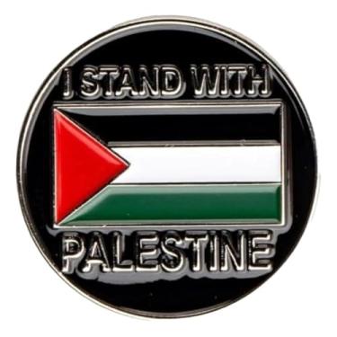 Imagem de I Stand With Palestine Support Free End the Occupation Bandeira Palestina Direitos Humanos Estado Gaza Cisjordânia Jerusalém Oriental Apartheid 2,5 cm Emblema de broche esmaltado, 1 Inch, Esmalte,