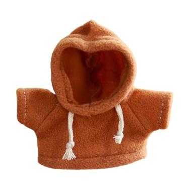 Imagem de Dynwave Roupas de boneca de pelúcia para bonecas de 20 cm, moletons de boneca de pelúcia, presentes, roupas de brinquedo de boneca DIY confortáveis, fantasias, Marrom