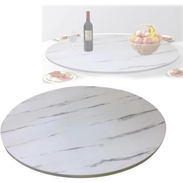 Imagem de Mesa giratória grande Lazy Susan de 40 polegadas para tampo de mesa, bandeja de servir giratória de madeira com base silenciosa, prato de servir mesa de jantar redonda para jantares em famíl
