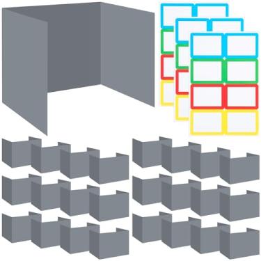 Imagem de Crtiin 24 peças divisórias de mesa para estudantes, pastas de privacidade, privacidade escolar, mesas de papelão, reduzem distrações para testes em sala de aula. Mantenha os olhos longe de andarilhos