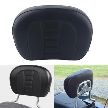 Imagem de FINMOKAL Almofada de encosto Sissy Bar para motocicletas e passageiros serve para Harley Touring Model 1997-Up Road King Electra Glide Street Glide Road Glide FLHT FLHX FLTR - Costura preta