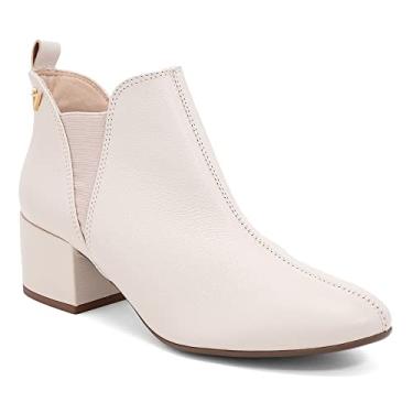 Imagem de Bota Feminina Cano Curto Salto Baixo OffWhite (Off White 37, Off White)