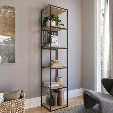 Imagem de Estante Onix Est Amd Claro Preto/Amadeirado