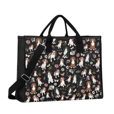 Imagem de JNIAP Bolsa de ombro Cavalier King Charles Spaniel Cavalier King Charles Gifts Cavalier King Charles Spaniel, Bolsa para cachorro Blacktan, Large