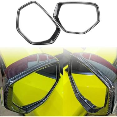 Imagem de Jogon Acabamento de cobertura de moldura de sobrancelha retrovisor de fibra de carbono para Corvette C8 Z06 Z51 Stingray HTC Coupe 2020 2021 2022 2023 2024 Moldura decorativa de capa de espelho