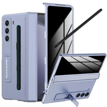 Imagem de YQODSZ Capa para Samsung Galaxy Z Fold 5 com protetor de tela de privacidade, capa de telefone anti-espião Fold5 com suporte para caneta S e suporte Stylus para dobradiça proteção de privacidade para
