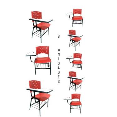 Imagem de Cadeira universitária modelo iso kit com 8 - SJS Cadeiras e Longarinas