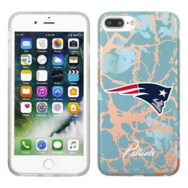Imagem de Prime Brands Group Capa de celular para Apple iPhone 8 Plus/7 Plus/6S Plus - azul-petróleo/ouro rosa - licenciado pela NFL New England Patriots