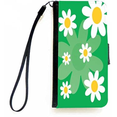 Imagem de Rikki Knight Green Daisies Retro 60 Design Flip Carteira iPhone Capa com Aba Magnética para Apple iPhone 5c