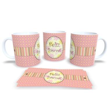 Imagem de Caneca de Porcelana Branca Personalizada Coleção Páscoa Feliz