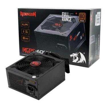 Imagem de Fonte Gamer Redragon 80 Plus Bronze Atx 600w - (gc-ps002), preto