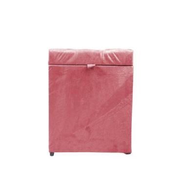 Imagem de Puff baú quadrado 1 lugar 36x36 cm  rosa claro - NS