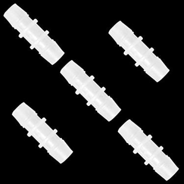 Imagem de ANPTGHT Mangueira de plástico com encaixe de farpa de 1/5.1 cm x 1/5.1 cm Conectores de tubo de emenda de junta União para adaptadores domésticos de aquário combustível gás ar líquido (pacote com 5)