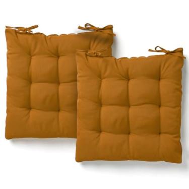 Imagem de Kit 2 Almofadas Assento Cadeira Futton Futon 40x40cm Cores Diversas 100% Poliéster (Mostarda)