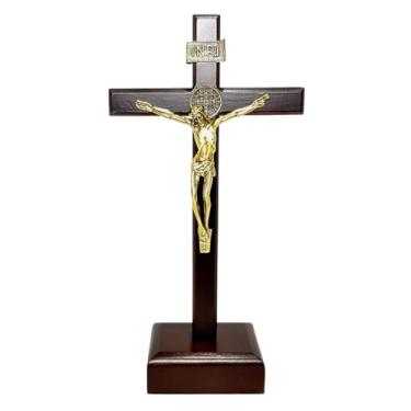 Imagem de Artcruz Crucifixo de Mesa São Bento Madeira 26 cm