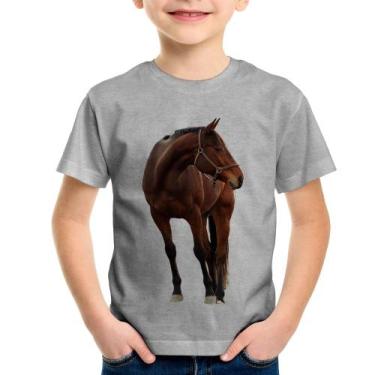 Imagem de Camiseta Infantil Cavalo Andaluz - Foca na Moda, Cinza, 12