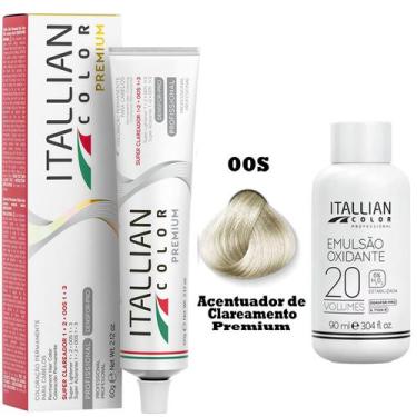 Imagem de Kit Coloração Itallian Premium 60g  Acentuador De Clareamento  00S  + 