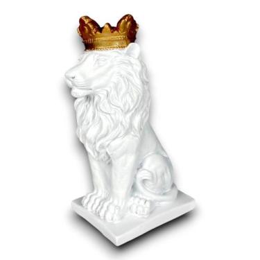 Imagem de Estatua Leão Coroa 18Cm Decoração Luxo Juda Sala Escritorio - Paraiso 