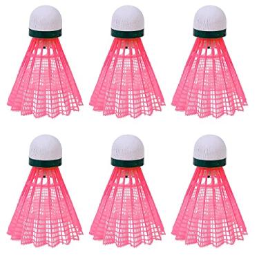 Imagem de YUANZ Petecas LED Badminton Pacote com 6, Petecas de Plástico Badminton Birdies, Peteca Esportiva para Exterior Interior (Rosa)