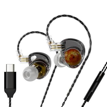 Imagem de Fones de ouvido ND Planet IEM: drivers magnéticos duplos de 12 mm, fones de ouvido HiFi para jogos com cabo destacável de 2 pinos, monitores intra-auriculares com isolamento de ruído para músico,