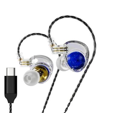 Imagem de Fones de ouvido ND Planet IEM: drivers magnéticos duplos de 12 mm, fones de ouvido HiFi para jogos com cabo destacável de 2 pinos, monitores intra-auriculares com isolamento de ruído para músicos