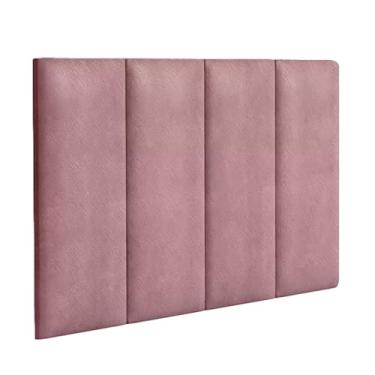 Imagem de Cabeceira Lisa Modulada Suspensa Embutida Parede Estofada Macia Suede Cama Box Casal Quarto 0.90 - Rosa
