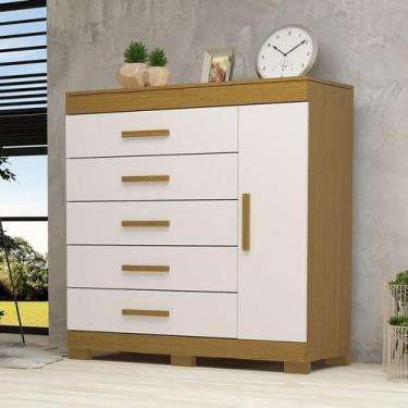 Imagem de Cômoda 120cm 1 Porta 5 Gavetas 100% Mdf Miosótis Espresso Móveis