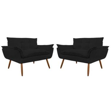 Imagem de Combo 02 Namoradeira Poltrona Sofá decorativa 02 Lugares Opalla Pés Pa