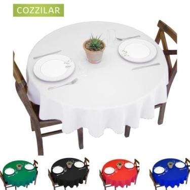 Imagem de Kit 10 Toalhas de Mesa Redonda 4 Lugares Lisa - Cozzilar, Branco
