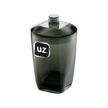 Imagem de Porta Algodão E Cotonete C/ Tampa Banheiro UZ - Uz Utilidades, Preto T