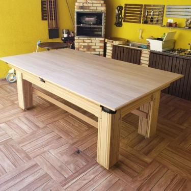 Imagem de Mesa de Sinuca e Jantar Diver Madeira Maciça Carlin Bilhares Superfíci