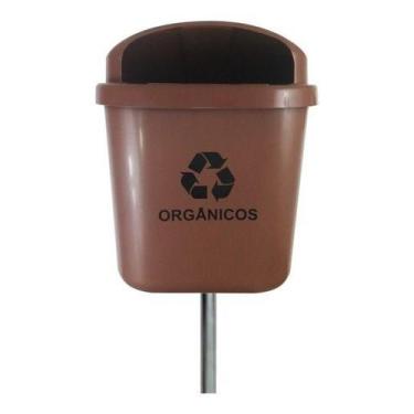 Imagem de Cesto Individual Lixeira Coleta Seletiva 40 Litros Com Poste - JSN